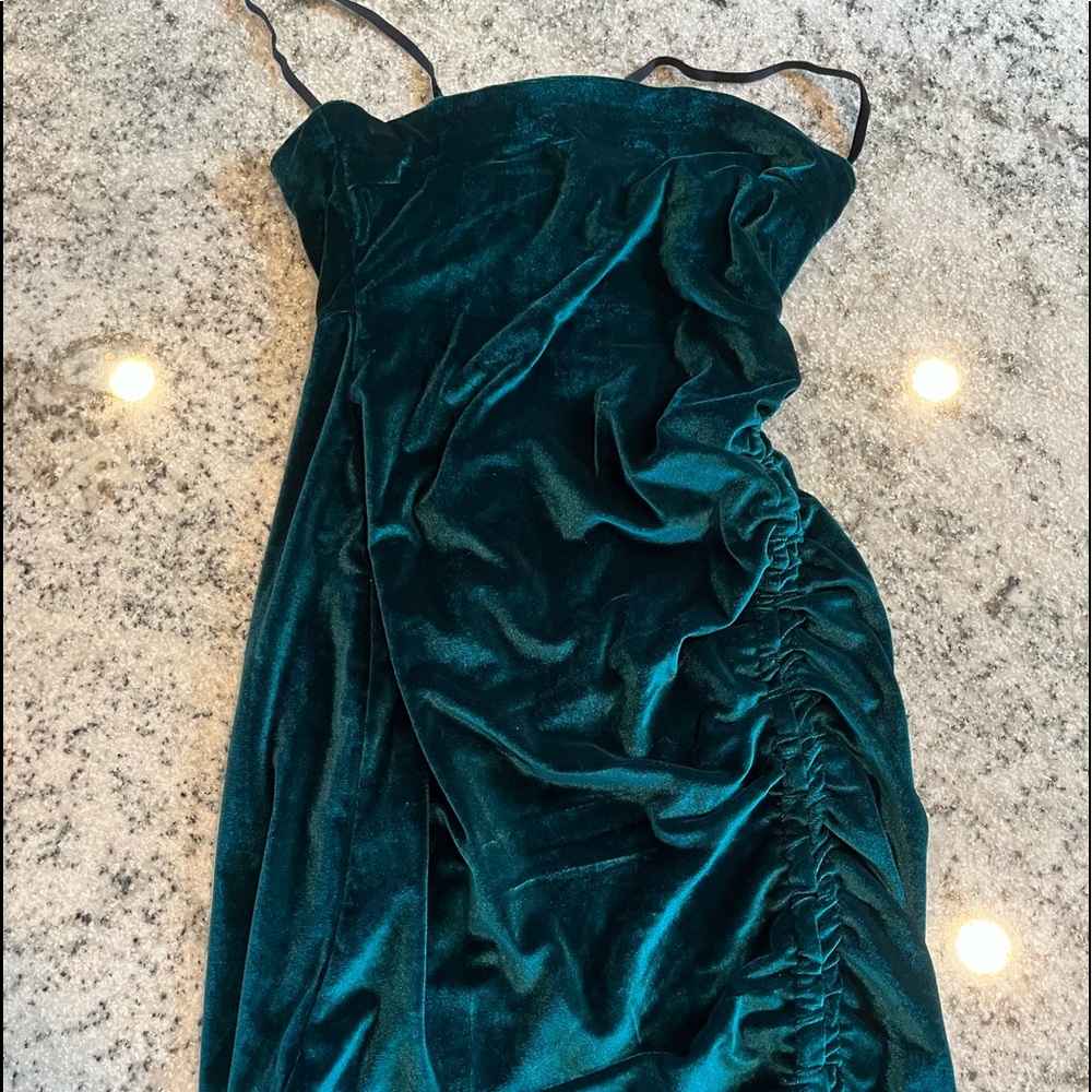 Showpo Emerald Green Velvet Dress